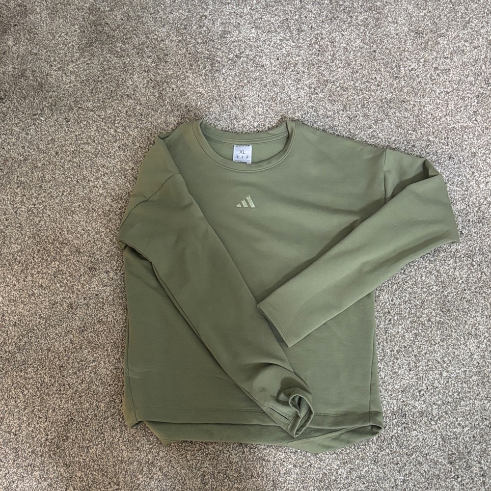 adidas Kids Olive Green Crewneck Sweatshirt